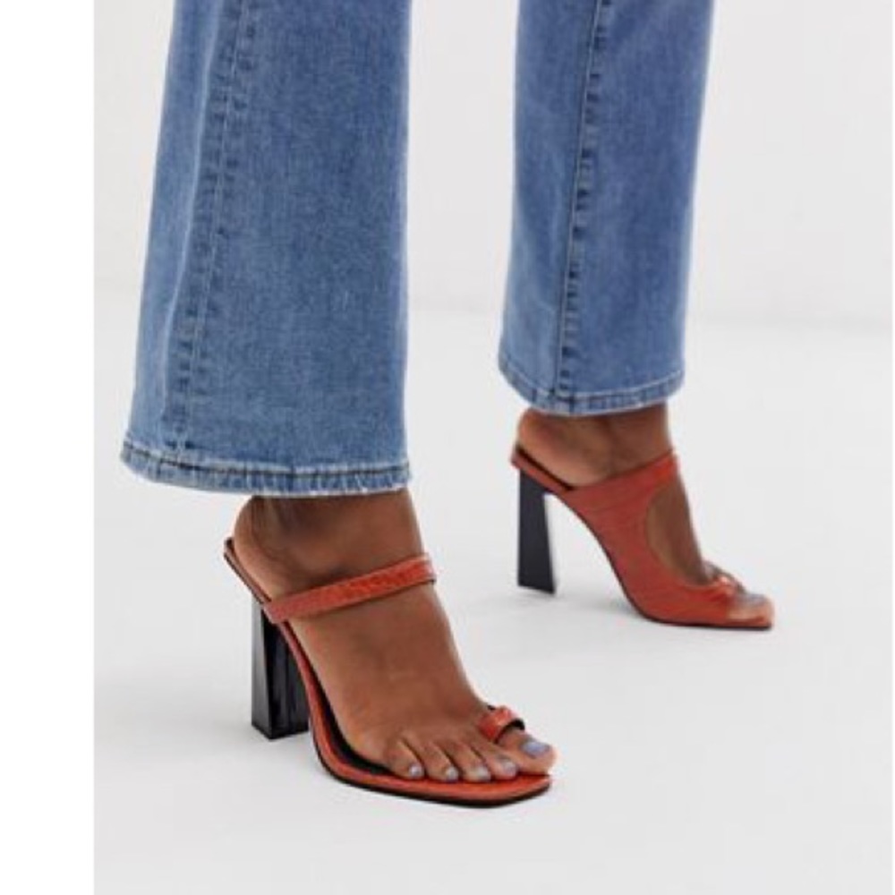 ASOS Design Hydrate Toe Loop Barely there Heeled Sandal